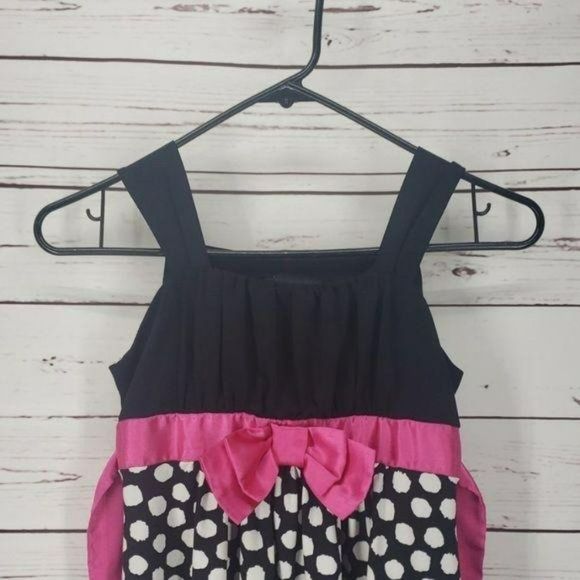 Disorderly Kids Girls‎ Statement Black and White Pink Polka Dot Dress Size 8 - Picture 6 of 6